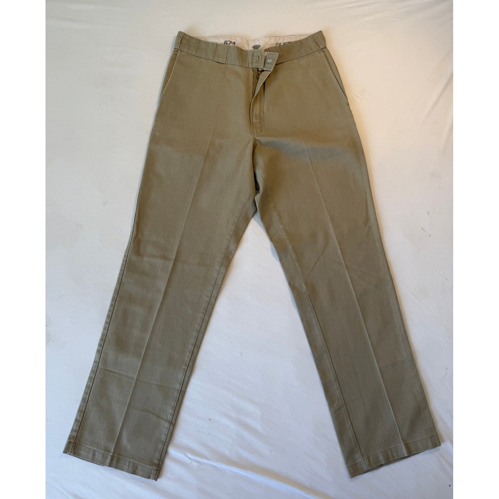Dickies 874 Original Fit Flex Khaki Work Pants Mens 34x34 Tan Straight Leg